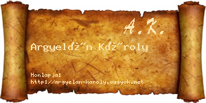 Argyelán Károly névjegykártya