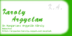 karoly argyelan business card