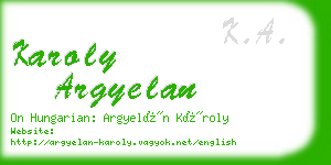 karoly argyelan business card